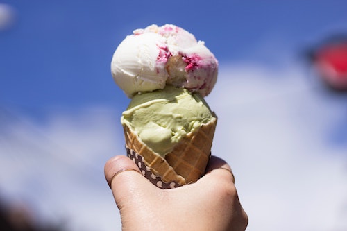 Double scoop waffle cone, best ice cream in Oakland