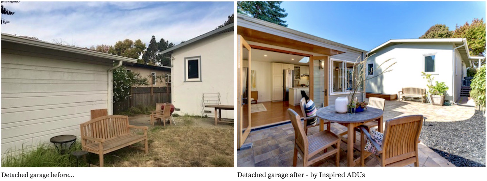 detached garage reimagined by an ADU builder in the Bay Area